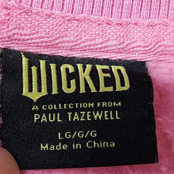 Wicked X  Large Target Paul Tazewell Defy Gravity Crew Fleece Sweatshirt Pink - Picture 4 of 7